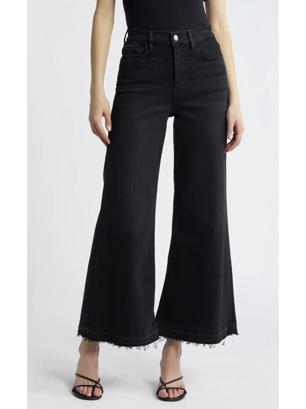 Frame Denim Black Wide Leg Flare Jeans